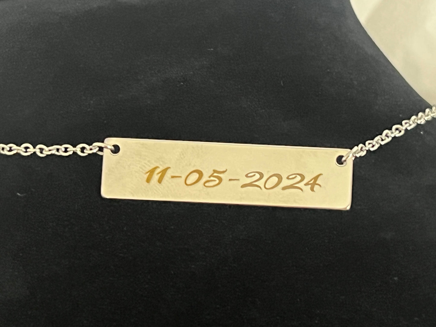 Custom Engraved Bar Necklace