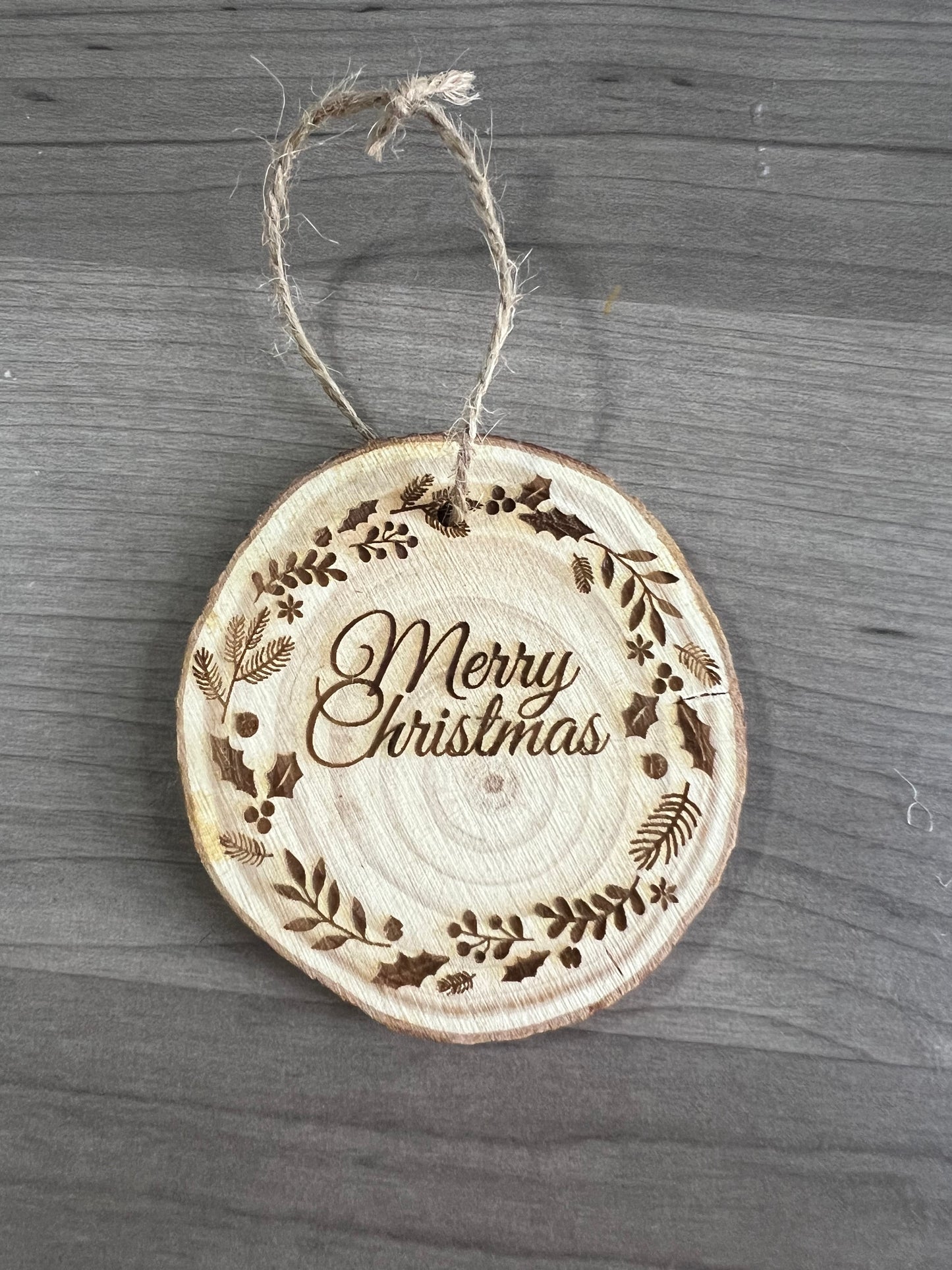 Personalized Engraved Wood Ornament