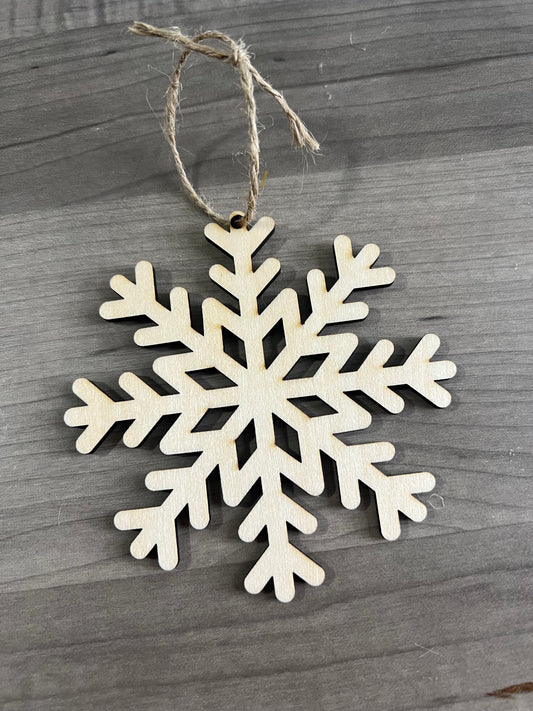 Engraved Wood Snowflake Ornament