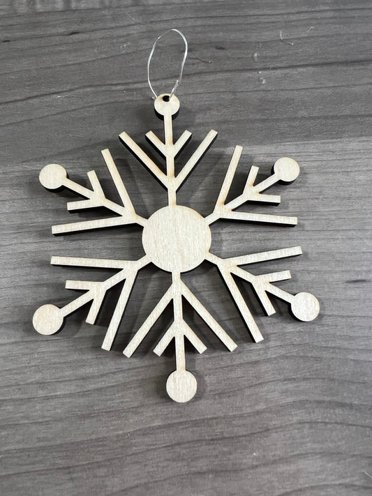 Engraved Wood Snowflake Ornament