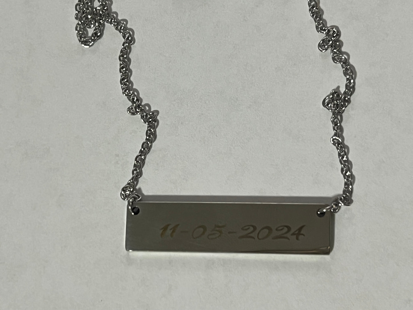 Custom Engraved Bar Necklace