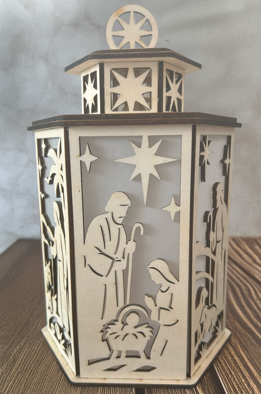 Nativity Lantern with Tea Light